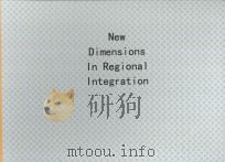 NEW DIMENSIONS IN REGIONAL INTERGRATION 1993 PDF电子版封面 0521444314