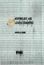 MORPHOLOGY AND LEXICAL SEMANTICS（ PDF版）