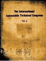 21ST INTERNATIONAL AUTOMOBILE TECHNICAL CONGRESS VOL.4（1986 PDF版）