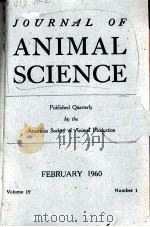 JOURNAL OF ANIMAL SCIENCE Volume 19（1960 PDF版）