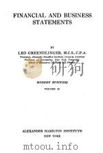 MODERN BUSINESS VOLUME 22 FINANCIAL AND BUSINESS STATEMENTS 1917 PDF电子版封面