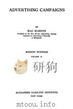 MODERN BUSINESS VOLUME 13 ADVERTISING CAMPAIGNS 1917 PDF电子版封面
