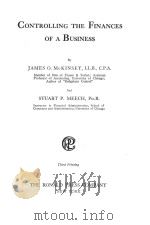 CONTROLLING THE FINANCES OF A BUSINESS THIRD PRINTING（1923 PDF版）