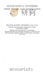 ACCOUNTING SYSTEMS THEIR DESIGN AND INSTALLATION（1939 PDF版）
