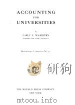 ACCOUNTING FOR UNIVERSITIES（1926 PDF版）