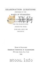 EXAMINATION QUESTIONS 1924 PDF电子版封面