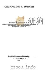 ORGANIZING A BUSINESS 1924 PDF电子版封面