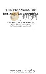 THE FINANCING OF BUSINESS ENTERPRISES PDF电子版封面