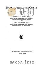 HOW TO ANALYZE COSTS（1929 PDF版）