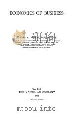 ECONOMICS OF BUSINESS（1922 PDF版）