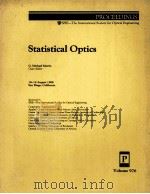STATISTICAL OPTICS 1988 PDF电子版封面 0819400114
