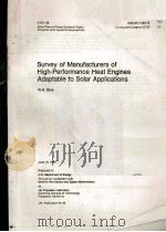 Survey of Manufacturers of High-Performance Heat Engines Adaptable to Solar Applications 1984 PDF电子版封面 W.B.Stine