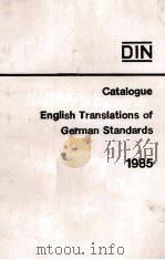 Catalogue English Translations of German Standards 1985 21st edition PDF电子版封面