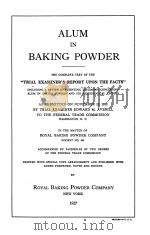 ALUM IN BAKING POWDER 1927 PDF电子版封面