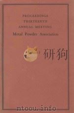 PROCEEDINGS THIRTEENTH ANNUAL MEETING VOLUME Ⅰ（ PDF版）