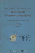 RESEARCH COMMUNICATIONS COMULATIVE SUBJECT INDEX ISSUE INDEX FOR VOLUMES 74-103  1977-1981（ PDF版）