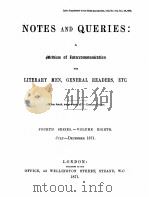 NOTES AND QUERIES FOURTH SERIES.-VOLUME EIGHTH 1871 PDF电子版封面
