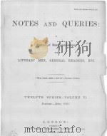 NOTES AND QUERIES TWELFTH SERIES.-VOLUME Ⅵ-Ⅶ 1920 PDF电子版封面