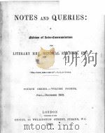 NOTES AND QUERIES FOURTH SERIES.-VOLUME FOURTH 1869 PDF电子版封面