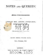 NOTES AND QUERIES SECOND SERIES.-VOLUME SIXTH 1858 PDF电子版封面