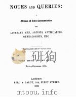 NOTES AND QUERIES THIRD SERIES.-VOLUME SECOND 1862 PDF电子版封面
