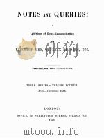 NOTES AND QUERIES THIRD SERIES.-VOLUME FOURTH（1863 PDF版）