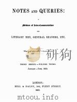 NOTES AND QUERIES THIRD SERIES.-VOLUME THIRD（1863 PDF版）
