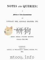 NOTES AND QUERIES THIRD SERIES.-VOLUME SEVENTH（1865 PDF版）