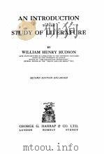 AN INTRODUCTION TO THE STUDY OF LITERATURE SECOND EDITION ENLARGED 1932 PDF电子版封面