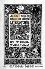 JUDGMENT IN LITERATURE PDF电子版封面 W. BASIL WORSFOLD