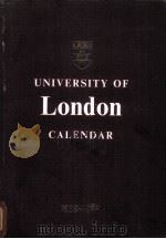 UNIVERSITY OF LONDON CALENDAR PDF电子版封面 718705319