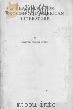 READINGS FROM ENGLISH AND AMERICAN LITERATURE PDF电子版封面