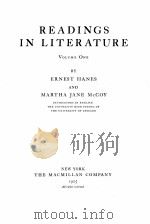READINGS IN LITERATURE VOLUME ONE（1925 PDF版）