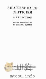 SHAKESPEARE CRITICISM A SELECTION（1930 PDF版）