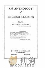 AN ANTHOLOGY of ENGLISH CLASSICS（1935 PDF版）