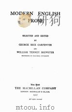 MODERN ENGLISH PROSE SELECTED AND EDITED（1917 PDF版）