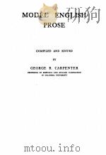 MODEL ENGLISH PROSE COMPILED AND EDITED 1905 PDF电子版封面 GEORGE R. CARPENTER