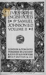 LIVES OF THE ENGLISH POETS VOLUME Ⅱ PDF电子版封面