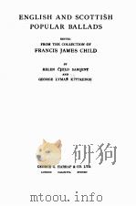 ENGLISH AND SCOTTISH POPULAR BALLADS PDF电子版封面