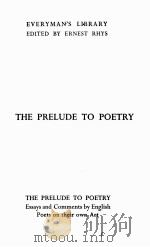 THE PRELUDE TO POETRY 1927 PDF电子版封面