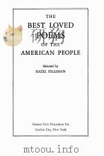 THE BEST LOVED POEMS OF THE AMERICAN PEOPLE（1936 PDF版）
