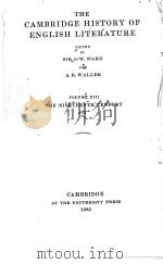 THE CAMBRIDGE HISTORY OF ENGLISH LITERATURE VOLUME XIII THE NINETEENTH CENTURY II（1933 PDF版）