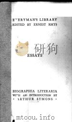 BIOGRAPHIA LITERARIA（1921 PDF版）
