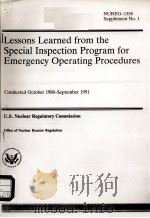 LESSONS LEARNED FROM THE SPECIAL INSPECTION PROGRAM FOR EMERGENCY OPERATING PROCEDURES CONDUCTED MAR PDF电子版封面