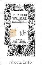 TALES FROM SHAKESPEARE PDF电子版封面