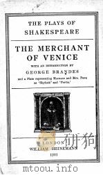 THE PLAYS OF SHAKESPEARE THE MERCHANT OF VENICE 1921 PDF电子版封面
