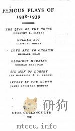 FAMOUS PLAYS OF 1938-1939   1940  PDF电子版封面     