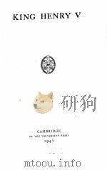 KING HENRY Ⅴ 1947 PDF电子版封面