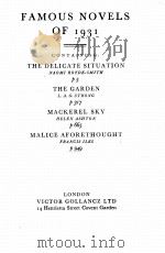 FAMOUS NOVELS OF 1931 1931 PDF电子版封面