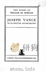 JOSEPH VANCE:AN ILL-WRITTEN AUTOBIOGRAPHY 1929 PDF电子版封面